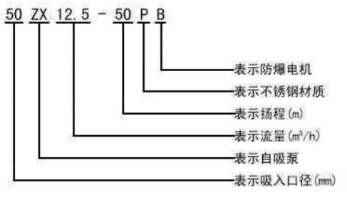 ZX自吸泵型號(hào)意義